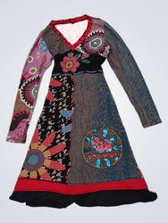 Patchwork Dress with Colorful Prints