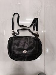 Coach Black Leather Shoulder Bag