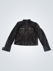 V Made in Italy Black Leather Jacket