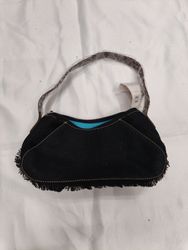 JOIA ACCESSORIES Schwarze Fransen-Handtasche