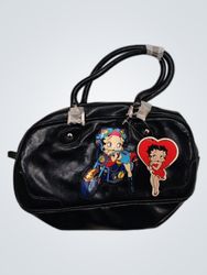 Sac à main noir Betty Boop avec des graphismes de ..
