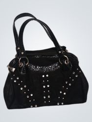 Black studded handbag