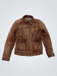 Massimo Dutti Veste en cuir marron