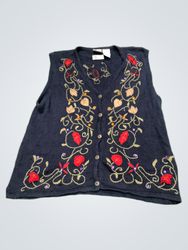 Bobbie Brooks Frauen Bestickte Strickweste