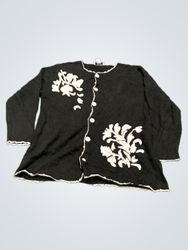 Sweater Stories Black Embroidered Cardigan