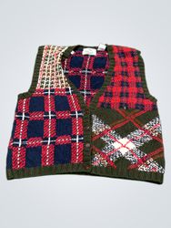 Arlands Knitted By Hand Plaid Vest