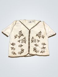 Maggie Lawrence Collection White Embroidered Cardi..