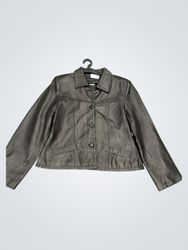 L Collection Black Leather Jacket