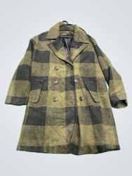 Men's Plaid Double-Breasted Wool Coat