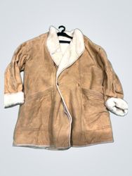 Brown Suede Shearling Lined Jacket