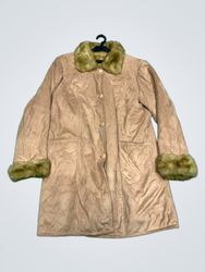 Tan Faux Fur Trimmed Coat