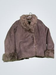 Brown Faux Fur Trimmed Jacket