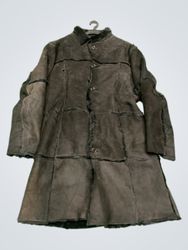 Dark Brown Suede and Shearling Coat