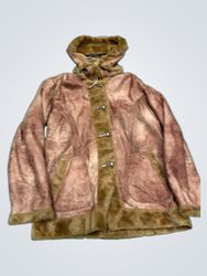 Sheng Heng Yi Brown Faux Fur Lined Hooded Jacket