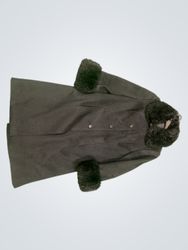 Black coat with fur trim