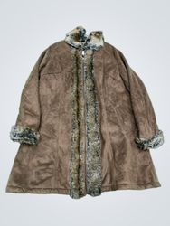 Avenue Faux Fur Trimmed Suede Jacket