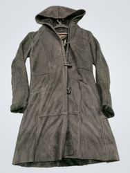 in Extenso LEATHER Hooded Coat with Toggle Closure