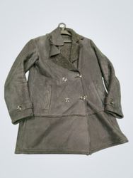 UTAMARO Black Double Breasted Jacket with Fur Coll..