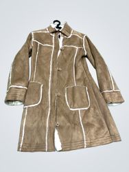 Cherokee Women's Brown Suede Faux Fur Lined Coat