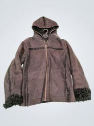 Brown Faux Fur Lined Hooded Jacket