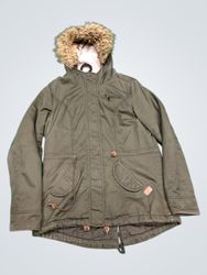 ONLY Blue Behaviour Fur Hooded Parka Jacket