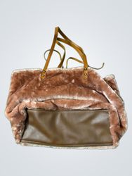 Brown Faux Fur Tote Bag