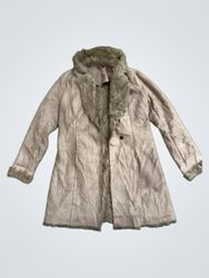 GRAIN DE MALICE Women's Faux Fur Trimmed Coat Size..