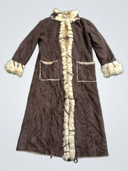 Brown Faux Fur Lined Long Coat