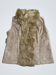 Dash by Kardashian Faux Suede Fur Trim Vest