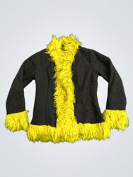 The Ragged Priest Black and Yellow Faux Fur Trim J..