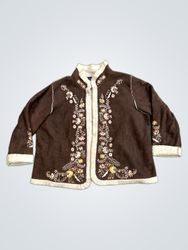 Casual & Co. Embroidered Sherpa Lined Jacket