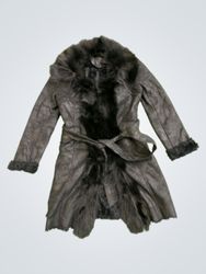 Jessica Women's Black Faux Fur Trimmed Coat