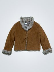 DANIEL BENJAMIN Faux Fur Trimmed Jacket