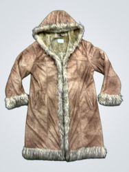 Da Di Peng Fashion Fur Lined Hooded Coat