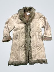 Tan faux fur trim coat
