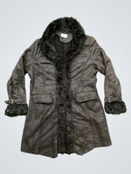 Black Faux Fur Trimmed Coat