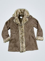 Brown Faux Fur Trimmed Jacket