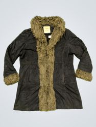 Pure & Natural Black Faux Fur Trimmed Jacket