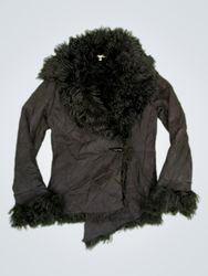 KOOKAI Black Jacket with Fur Trim