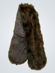 Brown Fur Scarf with Decorative Interior Detail