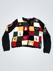 Christopher & Banks Hand Embroidered Christmas Swe..