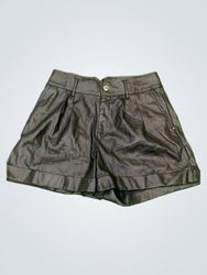 Morgan Black Faux Leather Shorts