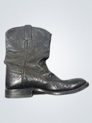 Black Leather Cowboy Boots