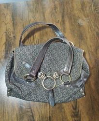 Brown Handbag with MK Logo