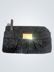 Black Textured Small Handbag