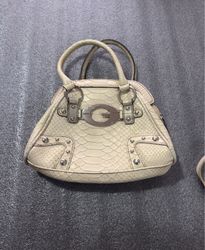 Guess Beige Snakeskin Small Handbag