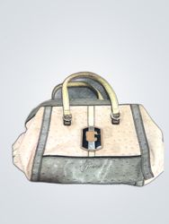 Pink Ostrich Grain Tote Bag