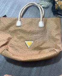 Guess Ostrich Embossed Tote Handbag