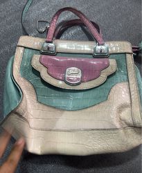 Guess Multicolor Patent Leather Handbag