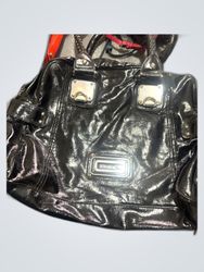 Guess Black Patent Leather Tote Bag